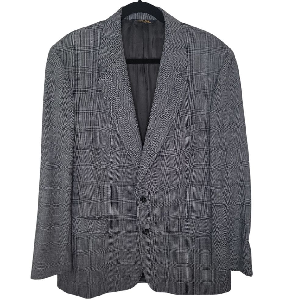Brooks Brothers Brooksease Wool Blend Plaid Suit Jacket Blazer Size 42R